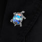 Rainbow Opal Turtle Marcasite Silver Pendant