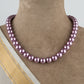 Raspberry Pink Pearls Necklace Set