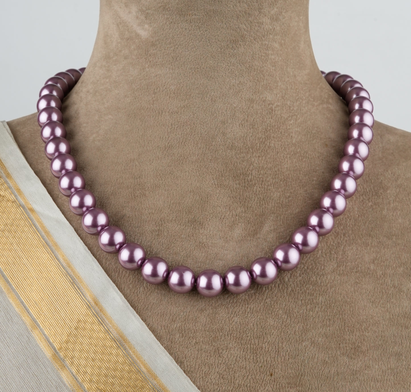 Raspberry Pink Pearls Necklace Set