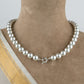 Silver Grey Pearls Necklace Set