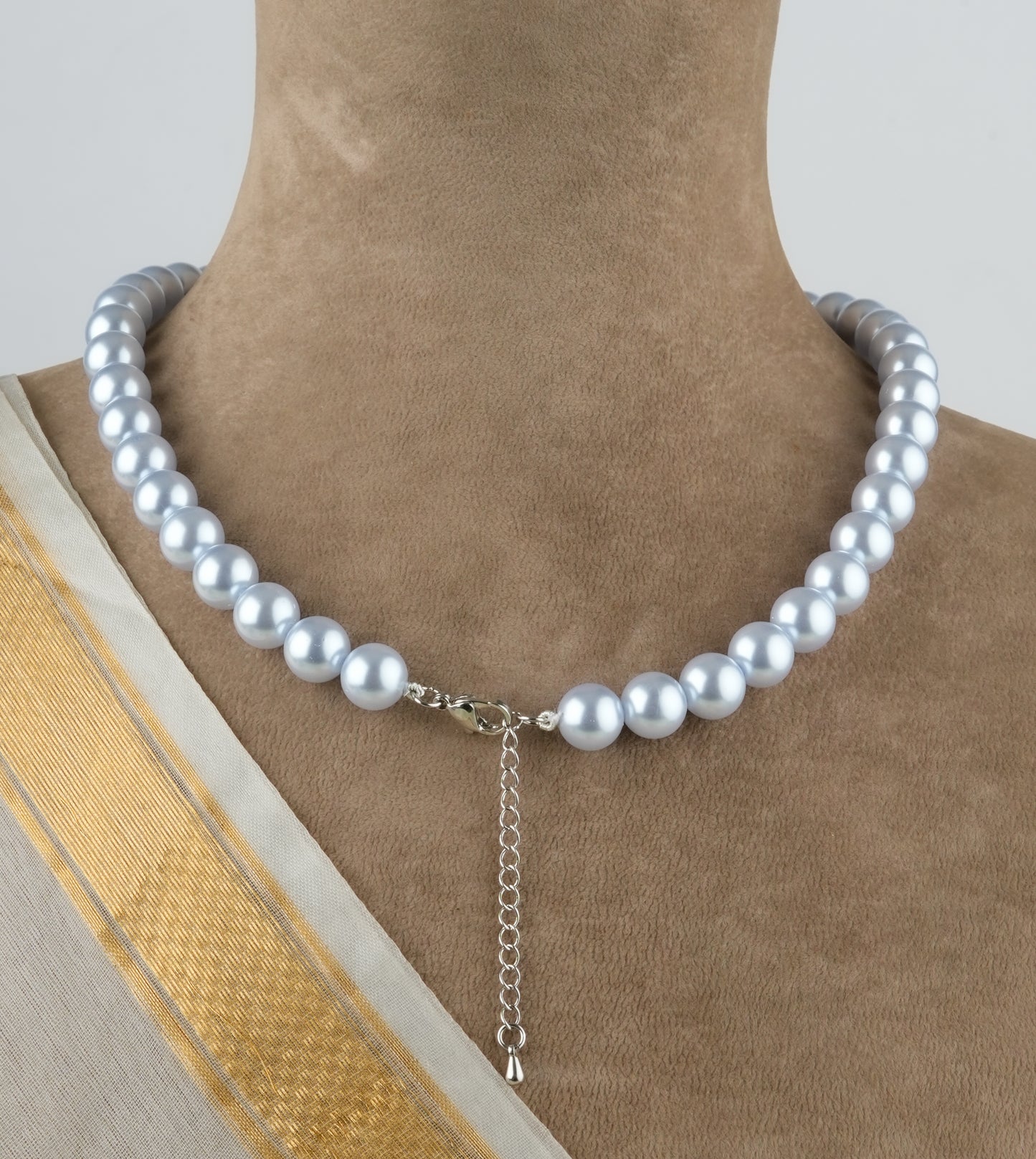 Ice Blue Pearls Necklace Set