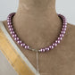 Raspberry Pink Pearls Necklace Set