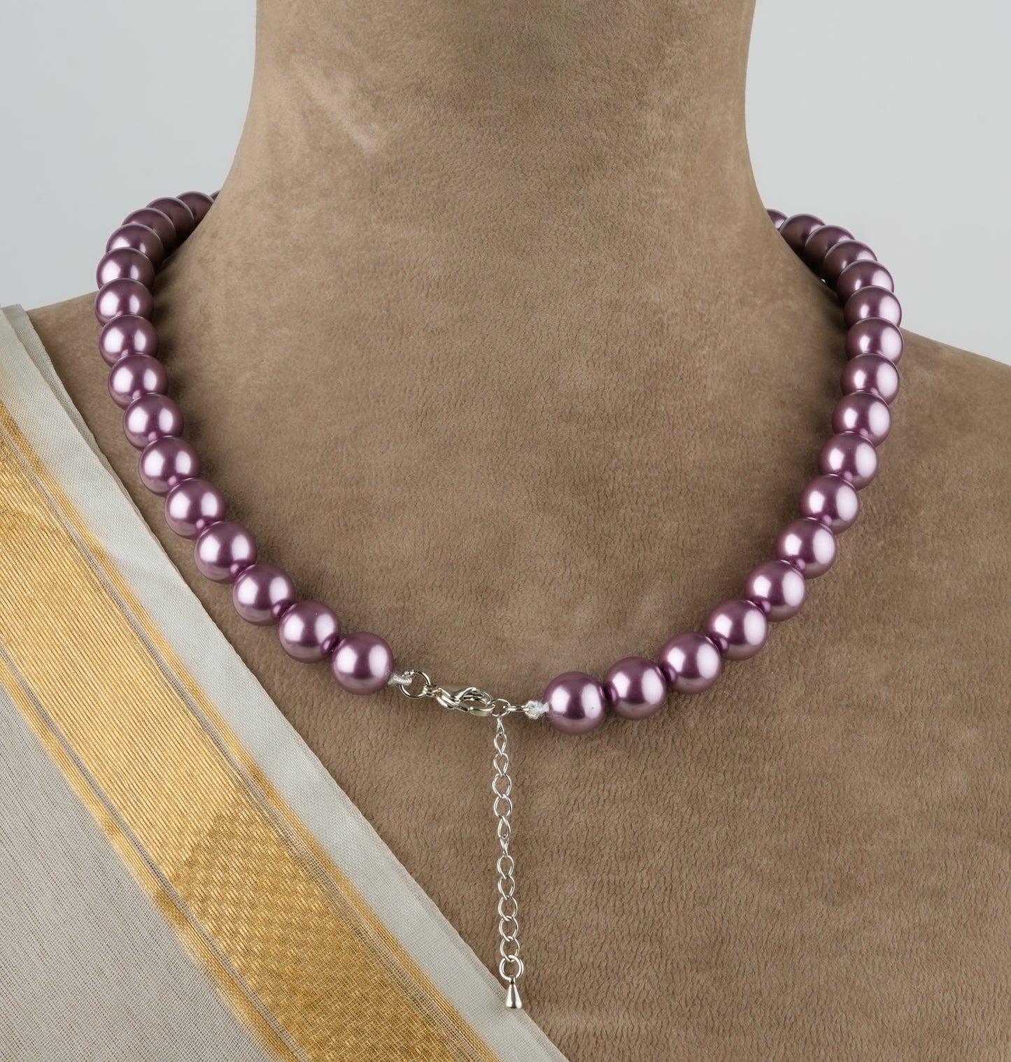 Raspberry Pink Pearls Necklace Set