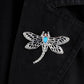 Celestial Dance: Marcasite Dragonfly Opal Pendant
