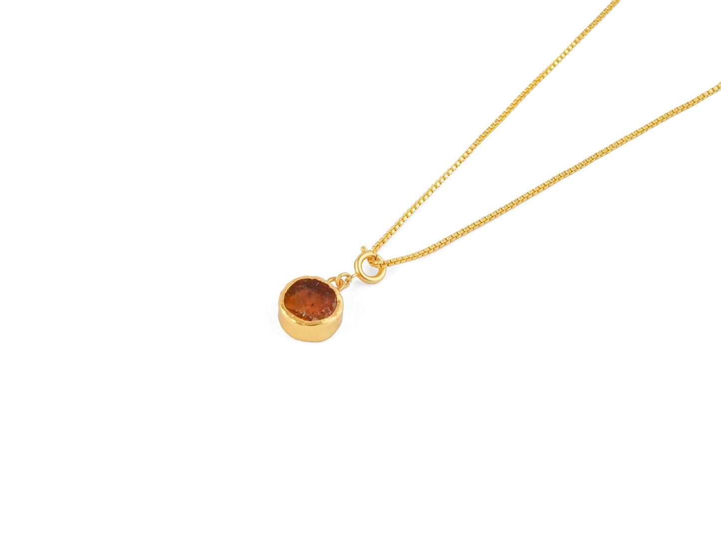 Natural Citrine Pendant With Chain