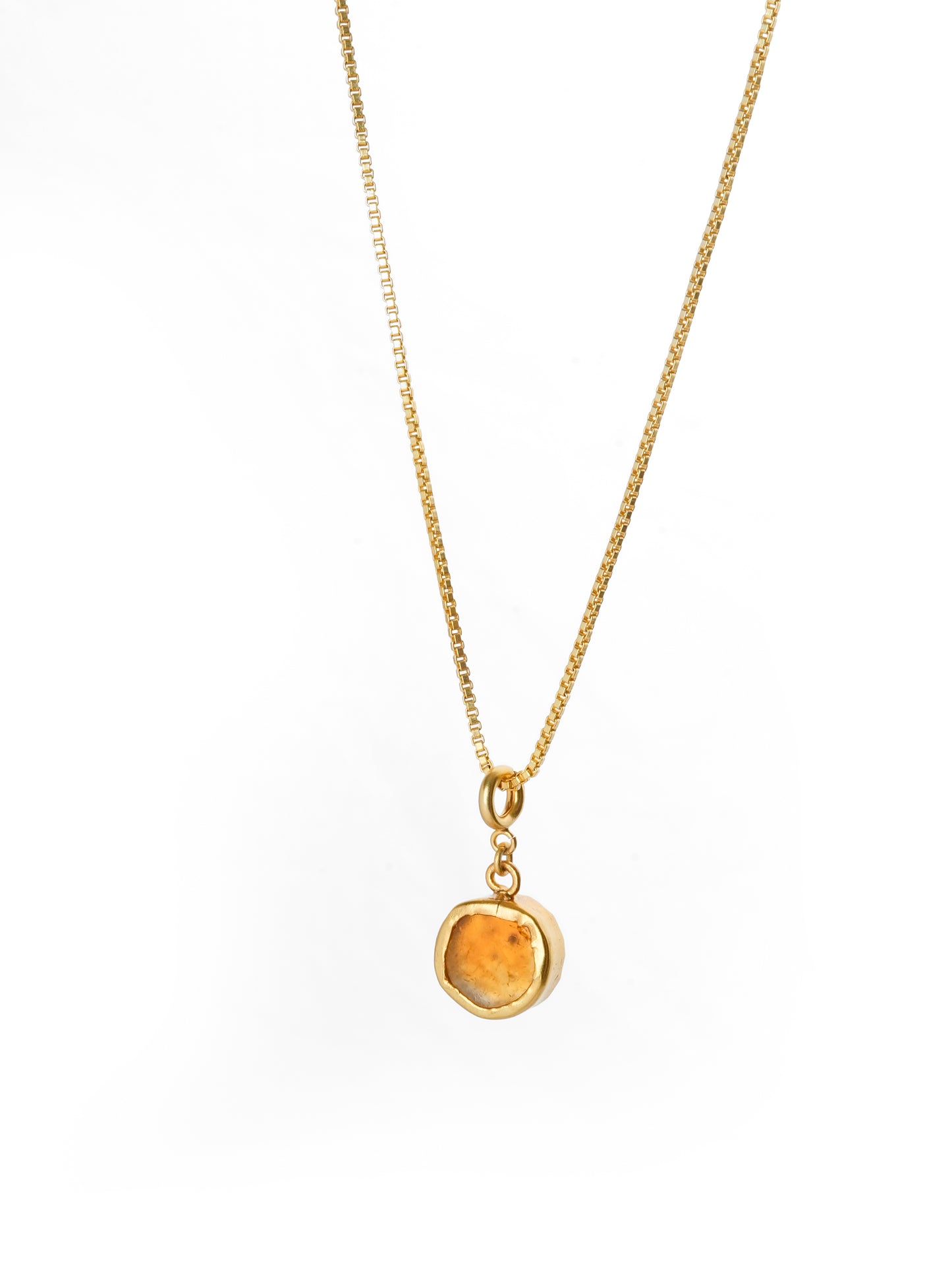 Natural Citrine Pendant With Chain