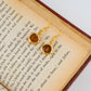 Uncut Round Citrine Earrings