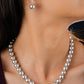 Silver Grey Pearls Necklace Set