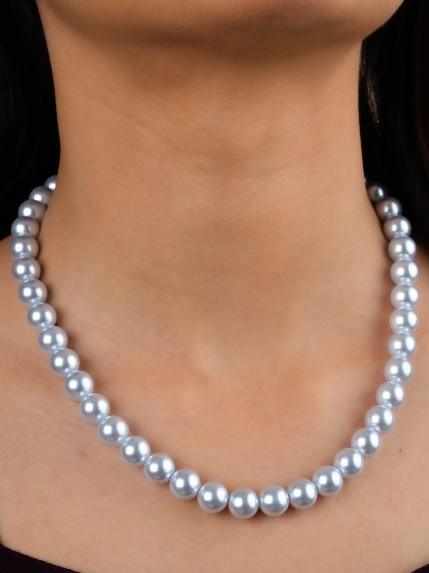 Ice Blue Pearls Necklace Set