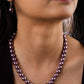 Raspberry Pink Pearls Necklace Set