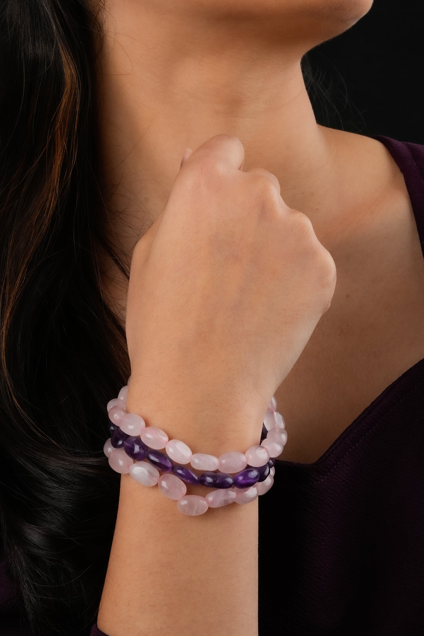 Rose Quartz And Amethyst Healing Bracelet