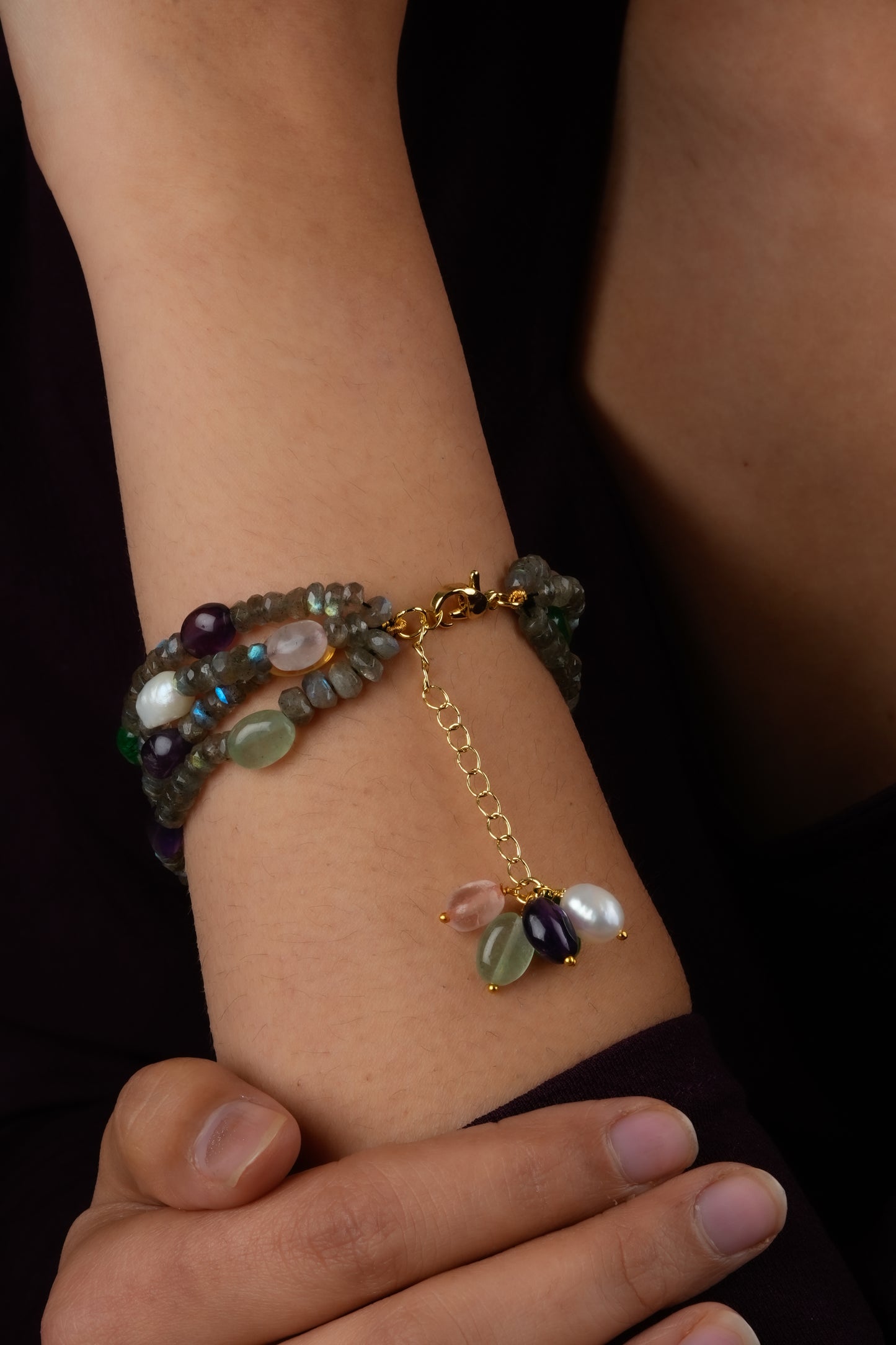 Labradorite And Multi Gems Bracelet