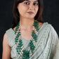 Emerald Green Pearls Multilayered Necklace