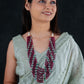 Ruby Emerald and Pearl Multilayered Necklace