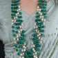 Emerald Green Pearls Multilayered Necklace