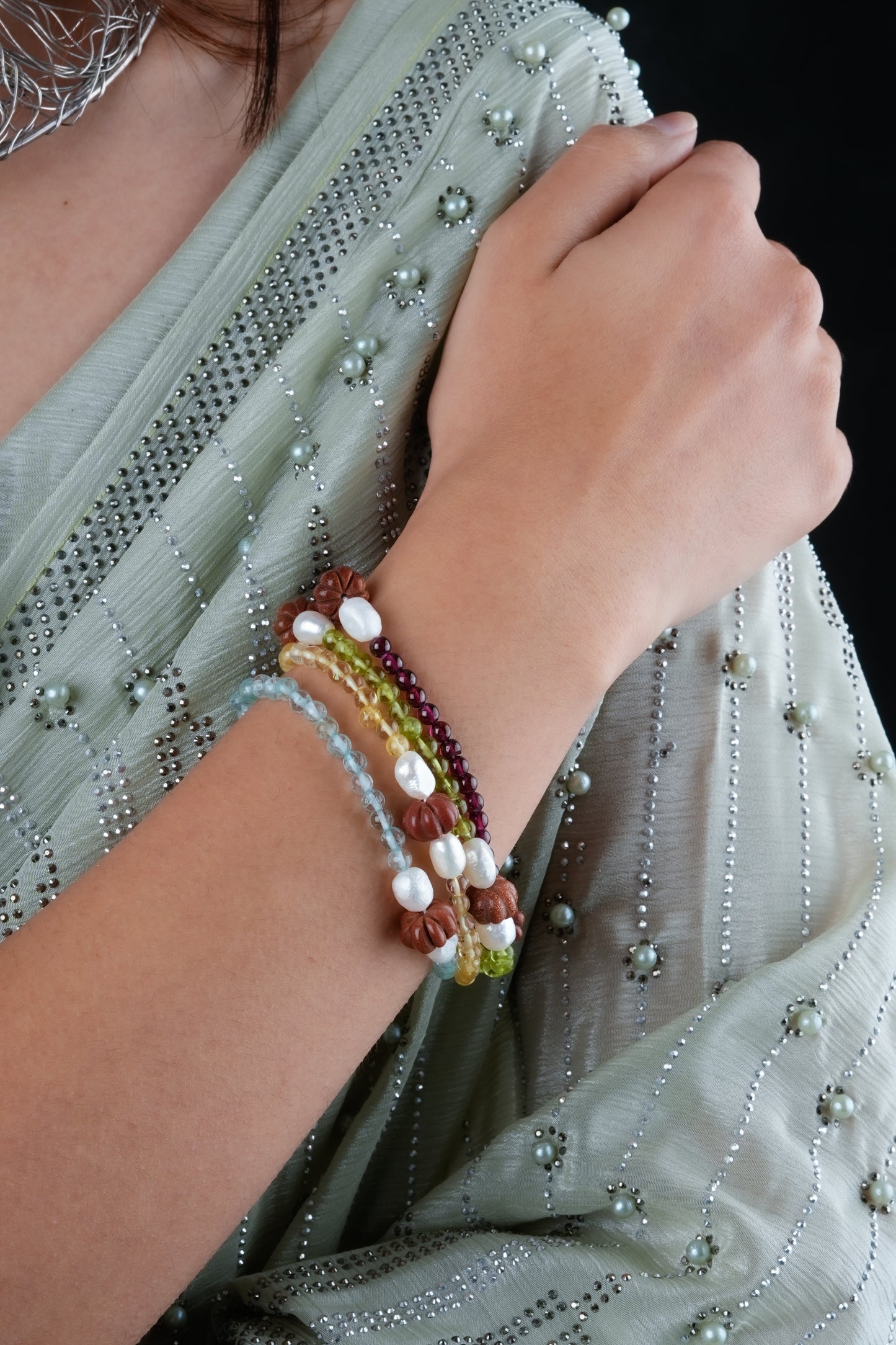 Pearl And Multi Stone Bracelet