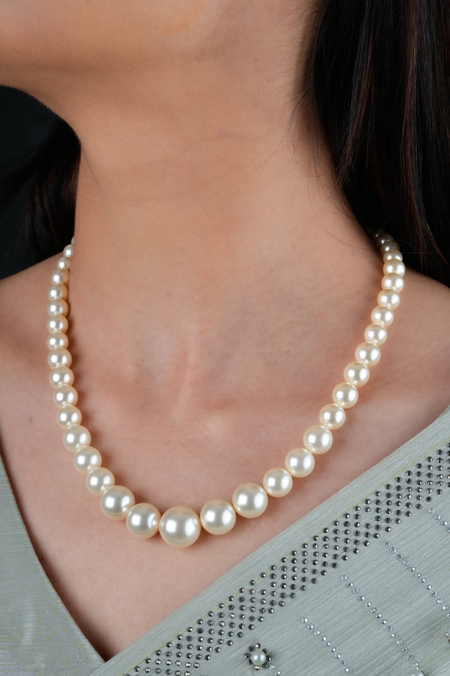 Graduated Swarovski Pearls Necklace