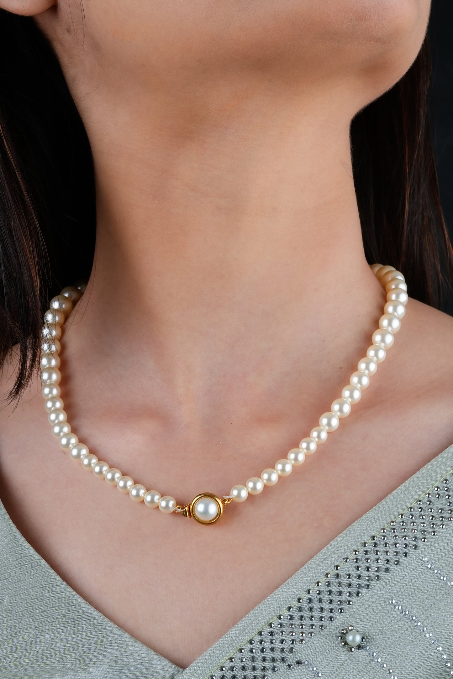 Graduated Swarovski Pearls Necklace