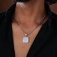 Moonstone Square Silver Pendant