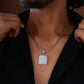 Moonstone Square Silver Pendant