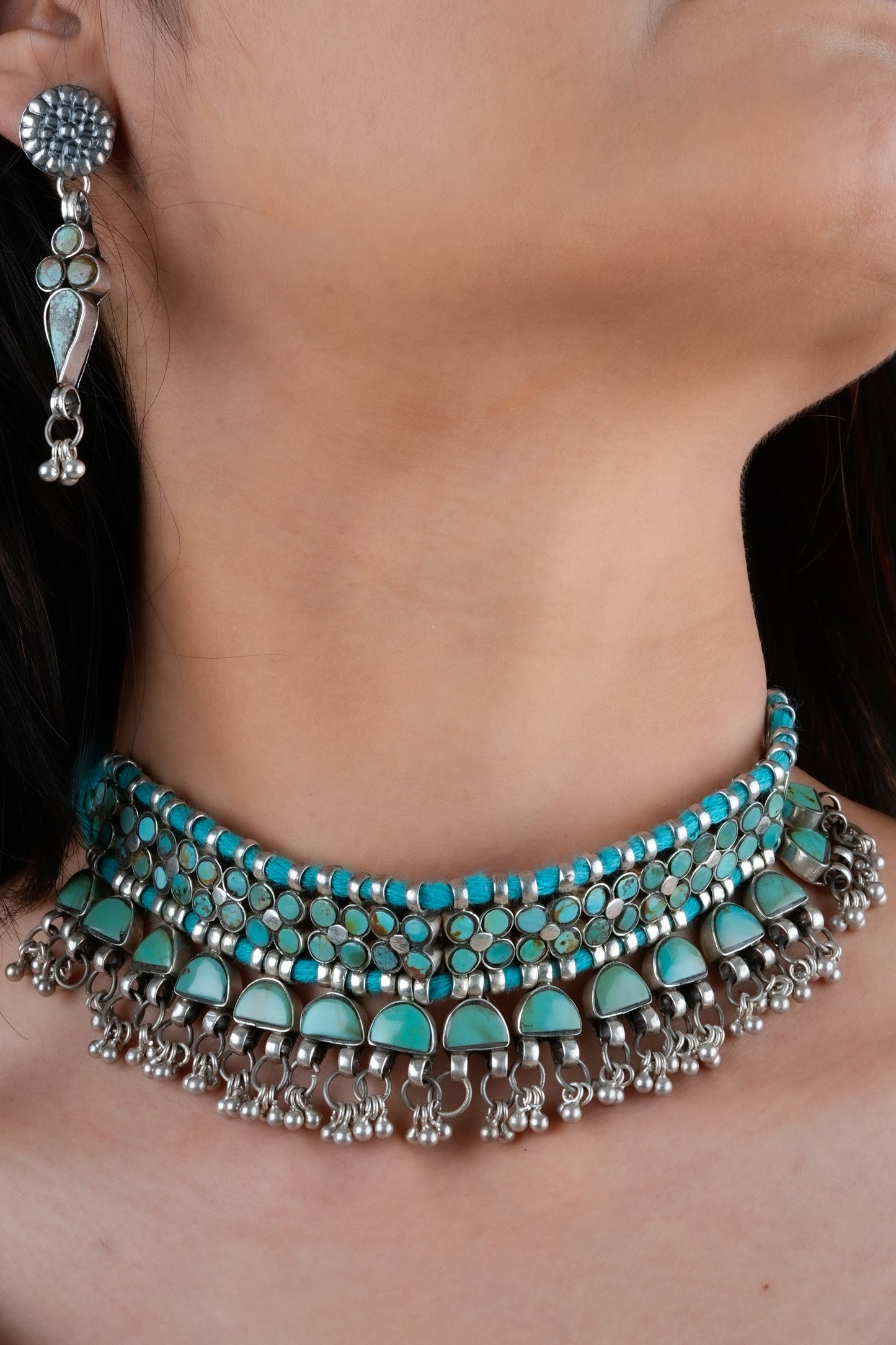 Teal Turquoise Choker Set