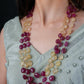 Ruby Topaz Tri Layered Necklace