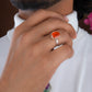 Carnelian Silver Adjustable Ring
