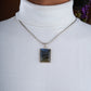 Cosmic Slate Labradorite Silver Pendant