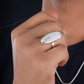 Oblong Moonstone Silver Ring