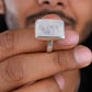 Moonstone Rectangle Silver Ring
