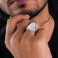 Moonstone Triangle Silver Ring