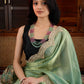Totapari Pistachio Green Sequinned Saree