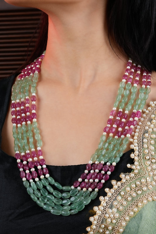 Multilayer Cascading Necklace