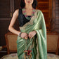 Totapari Pistachio Green Sequinned Saree