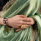 Totapari Pistachio Green Sequinned Saree