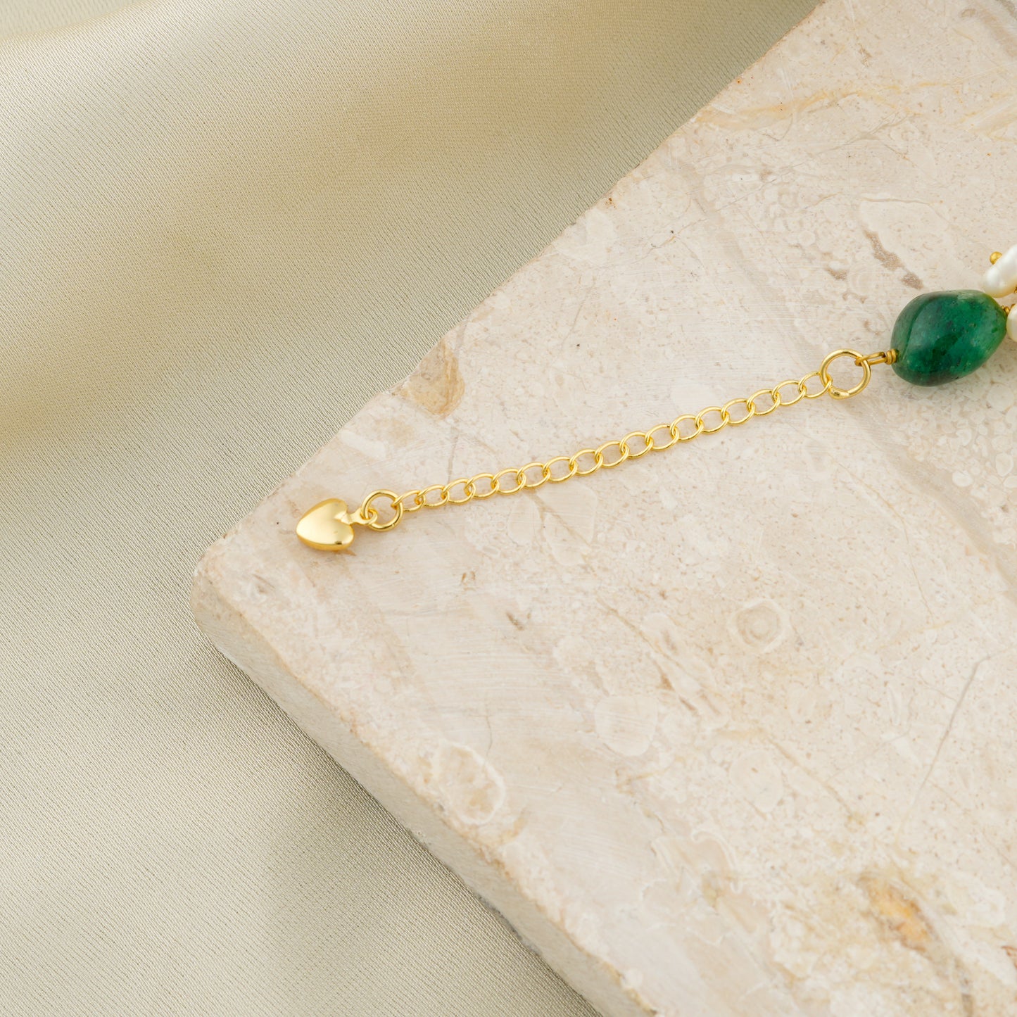 Emerald Green Pearl Bunch Bracelet