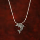 Opal Blue Silver Dolphin Pendant