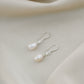 Silver Pearl Drops With Zirconia Stone