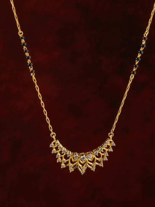 Half Moon Silver Gold Plated Mangalsutra