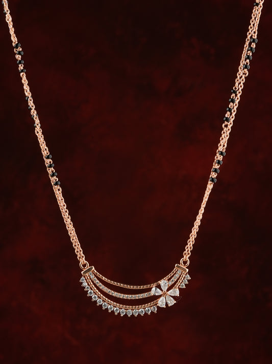 Trendy Rose Gold Floral Mangalsutra