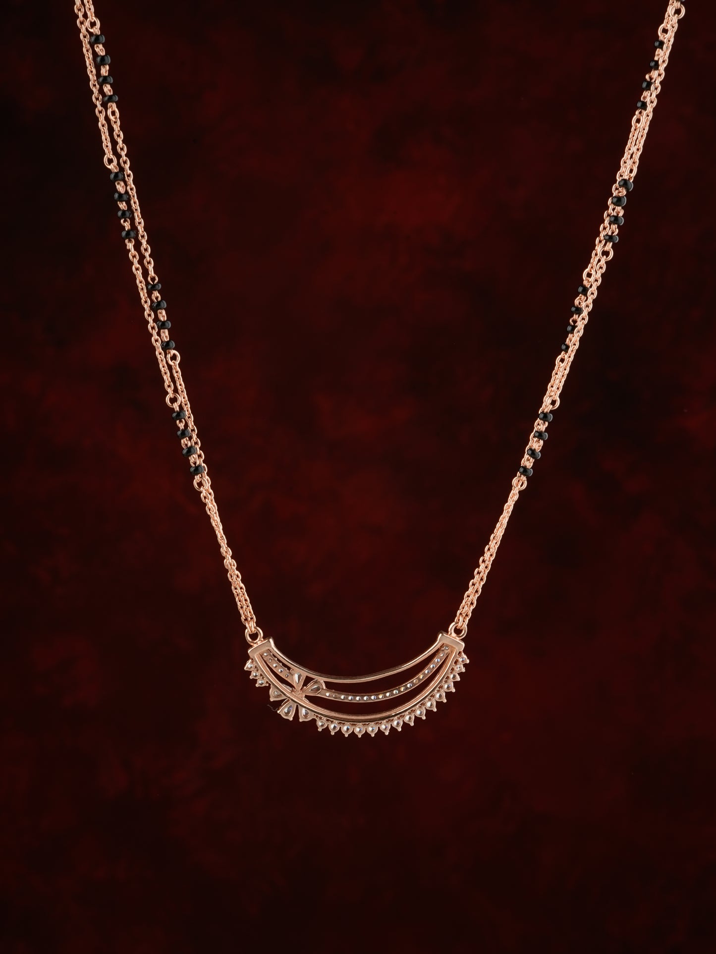 Trendy Rose Gold Floral Mangalsutra