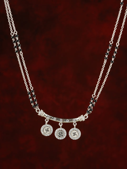 Swastika Silver Mangalsutra