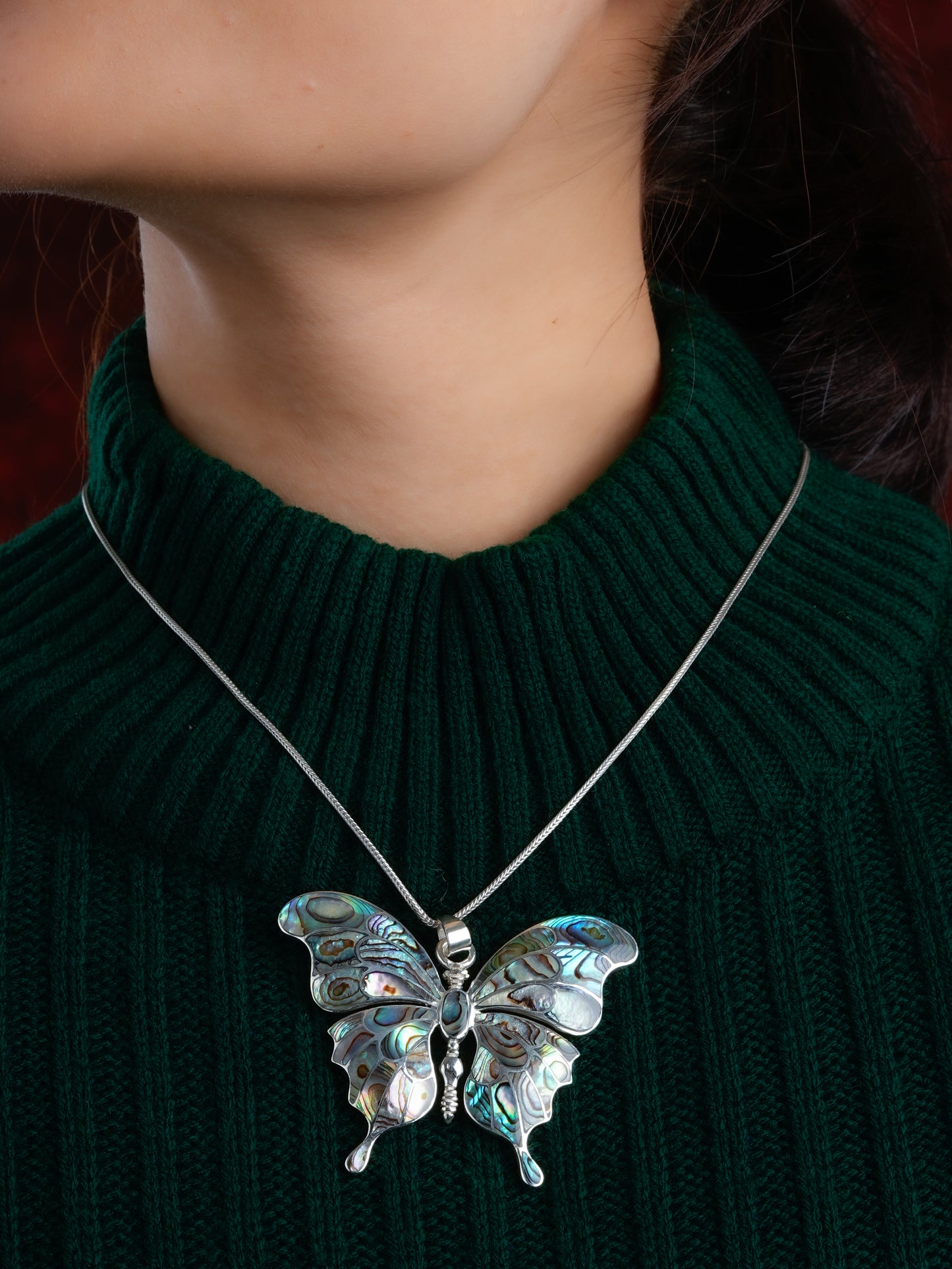 Oriental Abalone Butterfly Pendant