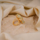 Uncut  Pale Green Quartz Flower Ring