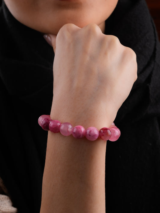 Pink Onyx Stretchable Bracelet