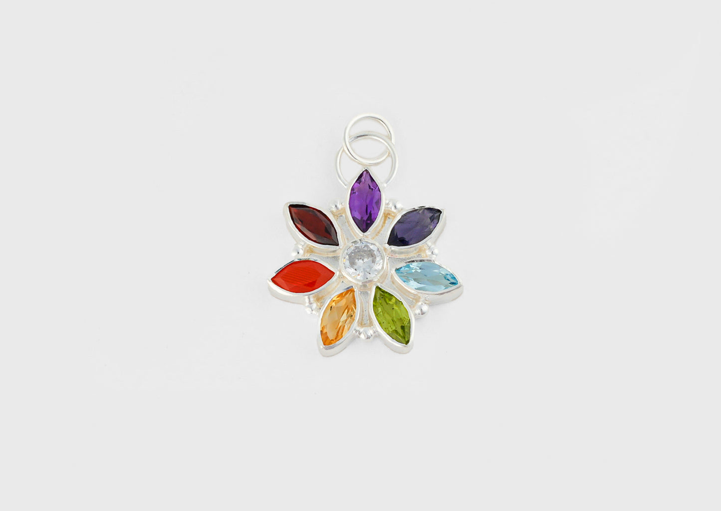 The Chakra Star Silver Pendant