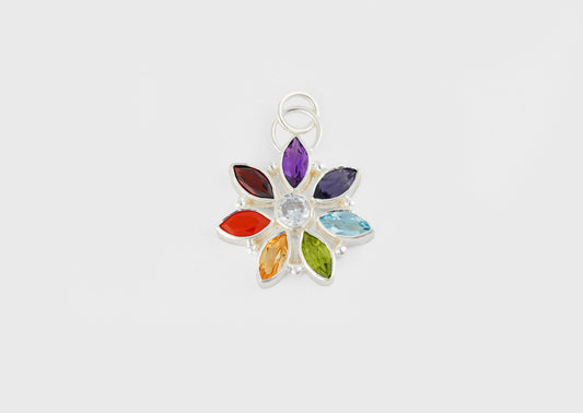 The Chakra Star Silver Pendant