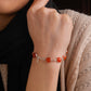 Carnelian Hexagons Silver Bracelet