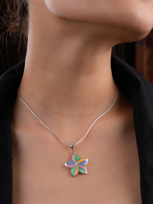 Multicolour MOP Flower Pendant