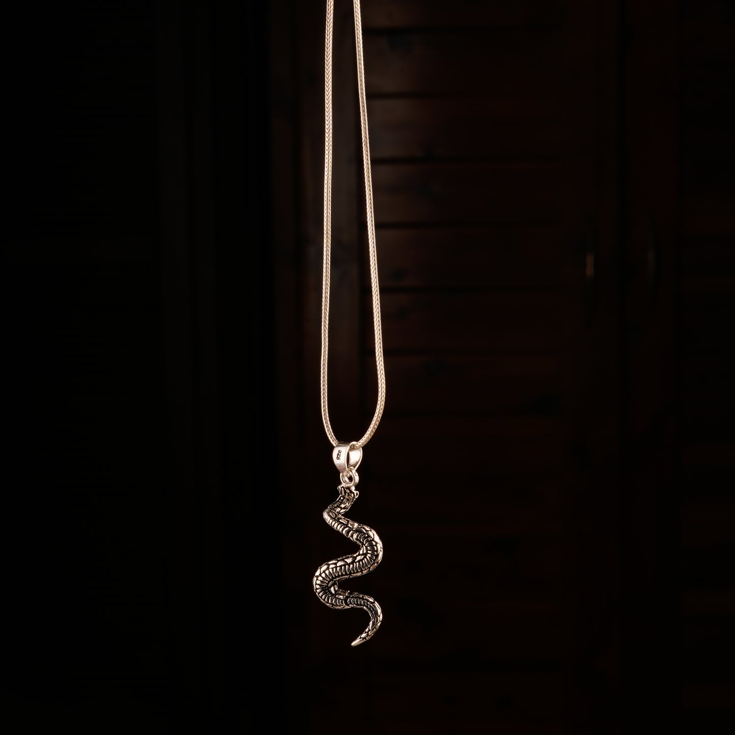 'The Serpent' Silver Pendant